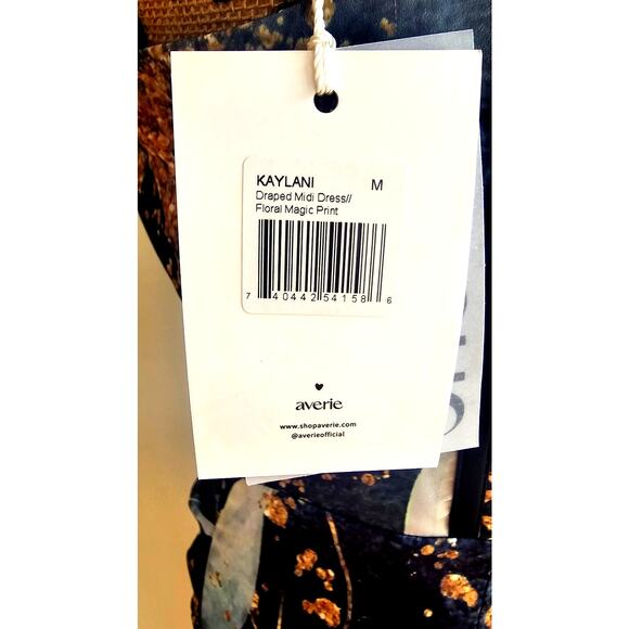 averie Kaylani Draped Midi Dress Floral Magic Print, NWT, NEW, Sz M - Picture 8 of 12